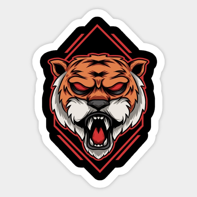 tiger head illustration Sticker by nuQia